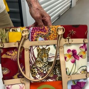 Salvatore Ferragamo Vibrant Multicolor Tote with Matching Wallet